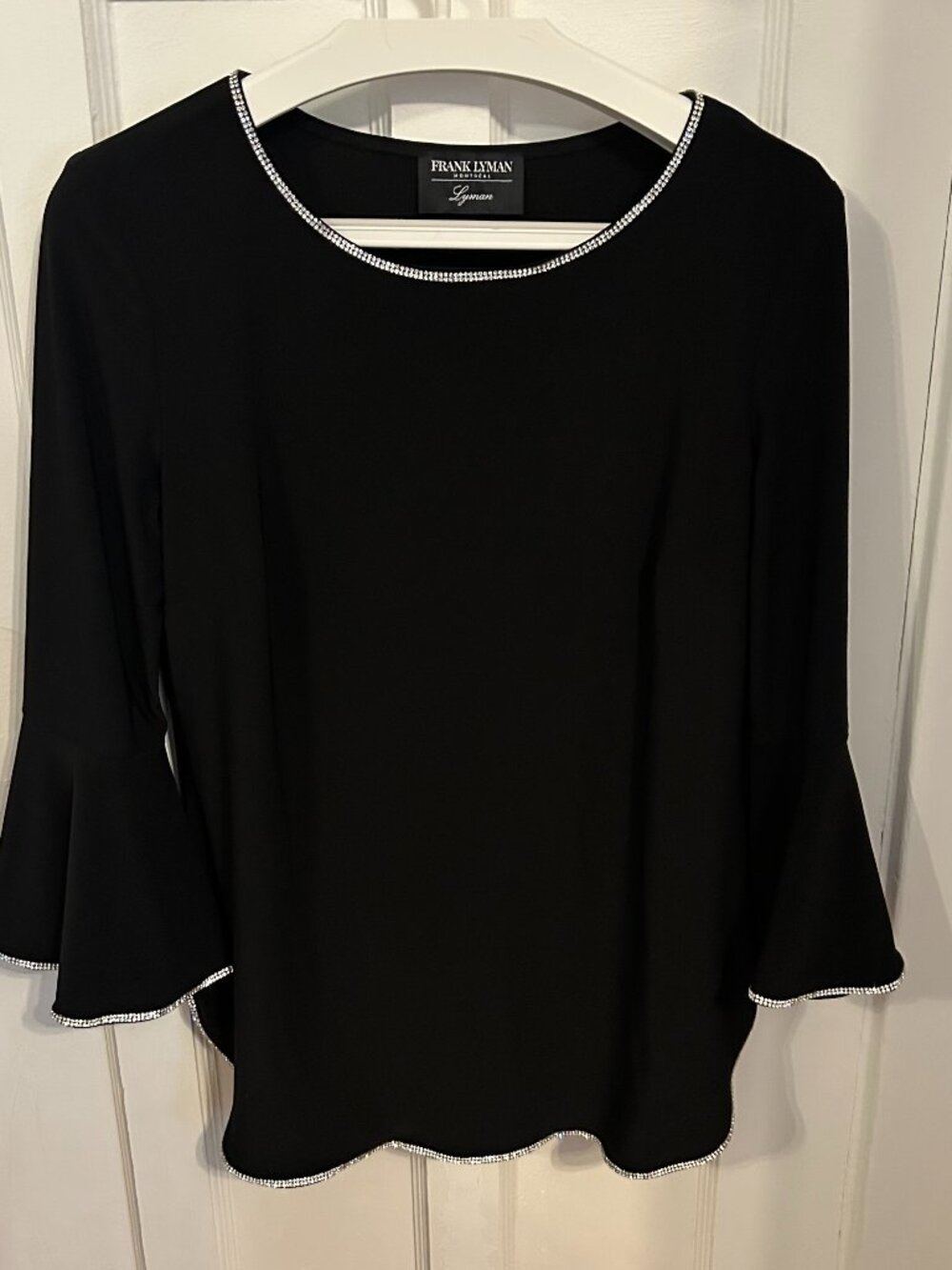Frank Lyman Rhinestone Trim Tunic | Black | Fits Like M | Good Conditio